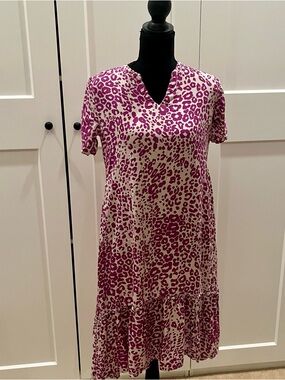 Neeru Kumar Cotton Dress in Cream and Violet